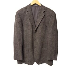 Arnold Brant Sport Coat Men 48 Brown Wool Blend Italian Fabric Blazer Academia
